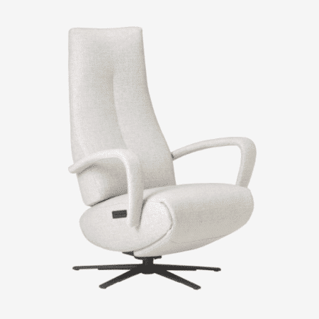 Prachtige moderne relaxfauteuil relaxstoel met open armleggers leverbaar met sta op hulp en elektrische hoofdsteun en hartbalans twice twinz teun arts